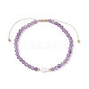 Natural Amethyst Beaded Braided Bead Bracelets for Women BJEW-JB12211-02-2