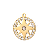 304 Stainless Steel Micro Pave Cubic Zirconia Pendants STAS-OY008-66G-1