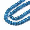 Faceted Rondelle Dyed Natural White Jade Bead Strands X-G-R343-6x8-02-3
