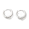 Brass Micro Pave Clear Cubic Zirconia Huggie Hoop Earring Findings LS-EJEW-O107-01P-1