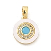 Brass Micro Pave Cubic Zirconia Pendents KK-M303-02G-03-1