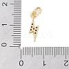 Rack Plating Brass Micro Pave Clear Cubic Zirconia Charms KK-Z060-14G-3