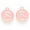 Golden Plated Alloy Enamel Charms X-ENAM-S118-07R-1