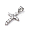 304 Stainless Steel Cubic Zirconia Pendants STAS-C102-01C-P-2