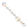 3Pcs Glass Teardrop Round Leaf Hanging Suncatchers Sets HJEW-JM04603-01-5