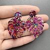 Leaf Acrylic Paillette Dangle Stud Earrings FS-WG5D05C-04-1