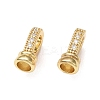 Rack Plating Brass Micro Pave Clear Cubic Zirconia Fold Over Clasps KK-E080-02G-2