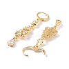 Rack Plating Golden Brass Dangle Leverback Earrings EJEW-A030-01A-G-2
