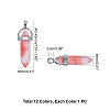 Natural & Synthetic Gemstone Pointed Pendants with Alloy Findings G-PH0001-06-2