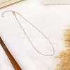 1Pc Round White Plastic Pearl & Alloy Link Chain Necklaces for Women NJEW-LP0007-36-3
