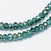 Faceted Rondelle Half Plated Electroplate Glass Beads Strands EGLA-M011-2mm-M-3