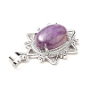 Natural Amethyst Pendants G-B033-03P-24-4