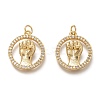 Brass Micro Pave Clear Cubic Zirconia Pendants X1-ZIRC-H107-01G-1
