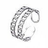 304 Stainless Steel Curb Chain Open Cuff Ring RJEW-T023-13P-3