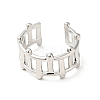 Non-Tarnish 304 Stainless Steel Fence Shape Open Cuff Ring RJEW-I085-22P-2
