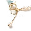 Natural Aquamarine Chip Beaded Bracelet BJEW-TA00032-04-4
