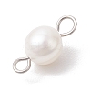 Natural Cultured Freshwater Pearl Two Sides Polished Connector Charms PALLOY-JF04041-02-5