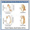 40Pcs 2 Style 304 Stainless Steel Clip-on Earrings Findings STAS-BBC0003-99-2