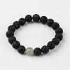 Natural Lava Rock Beaded Stretch Bracelets BJEW-JB02294-2