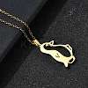 304 Stainless Steel Laser Cut Penguin Pendant Necklaces for Women Men NJEW-Q032-01C-G-2