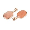 Natural Pink Aventurine Pendants G-N349-04G-G-2
