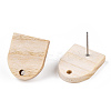 Ash Wood Stud Earring Findings EJEW-N017-011K-3