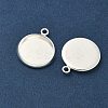Flat Round Brass Pendant Cabochon Settings X-KK-K414-14E-S-2