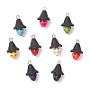 Dyed Synthetic Turquoise Pendants PALLOY-JF04264-S-1