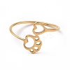 Ion Plating(IP) 201 Stainless Steel Paw Print and Heart Finger Ring RJEW-J051-27G-2