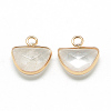 Natural Quartz Crystal Semi Circle Pendants X-G-Q965-09-2