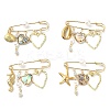 Heart with Sea Horse/Shell/Starfish Pendant Kilt Pins JEWB-BR00121-1
