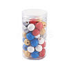 50Pcs 5 Styles Painted Natural Wood Beehive European Beads WOOD-FW0001-01-10