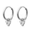304 Stainless Steel Micro Pave Cubic Zirconia Hoop Earrings LS-STAS-R004-03P-02-4