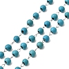 Handmade Synthetic Turquoise Beads & 316 Stainless Steel Round Link Chains CHS-L033-09P-1