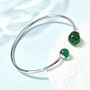 304 Stainless Steel & Nautral Gemstone Torque Bangles BJEW-H644-10P-4