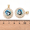 Brass Micro Pave Clear Cubic Zirconia Pendants for Women KK-T070-92A-04-3