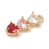 Brass Cubic Zirconia Pendants KK-G499-07G-01-2