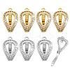 8Pcs 2 Colors Brass Micro Pave Clear Cubic Zirconia Fold Over Clasps FIND-PH0021-17-1