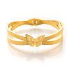 Butterfly Anti-Tarnish 304 Stainless Steel Hinged Bangles for Women FS-WGE693D-01-1