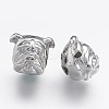 Brass Micro Pave Cubic Zirconia Puppy Beads ZIRC-F041-19P-1