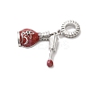Brass Micro Pave Clear Cubic Zirconia European Dangle Charms KK-A278-08P-02-2