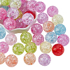 40Pcs Transparent Crackle Acrylic Beads PACR-PA0001-19-1