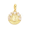 Brass Clear Cubic Zirconia European Dangle Pendants KK-D325-28G-04-1