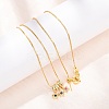 Brass Pave Colorful Cubic Zirconia Pendant Box Chain Adjustable Slider Necklaces NJEW-D348-03B-G-1
