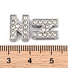 Alloy Initial Slide Charms with Grade A Rhinestones ALRI-R032-N-FF-2