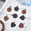 6 Pairs 6 Styles Wood Dangle Earrings with Iron Earring Pins EJEW-AN0004-60-7