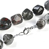 Natural Bloodstone Nuggets Beaded Necklaces for Women Men NJEW-K388-01G-3