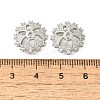 Flower Brass Clear Cubic Zirconia Bead Caps KK-V008-04P-3
