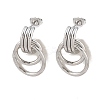 304 Stainless Steel Twist Ring Stud Earrings EJEW-P324-06P-4