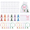 Mental Health Awarenes Theme Alloy Enamel Awareness Ribbon with Word Hope Charm Braided Bead Bracelets Kits SJEW-WR00001-1